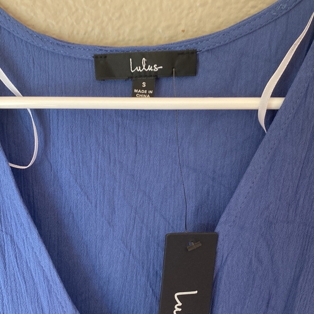 Lulu’s Denim Blue Wrap Maxi Dress - Picture 4 of 9